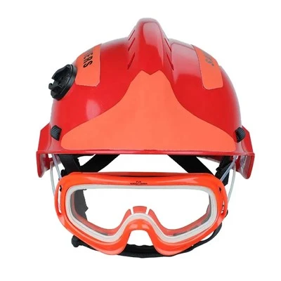 Topi Kecemasan Pemadam Kebakaran Kulit Boleh Laras Keselamatan Ringan Red Rescue